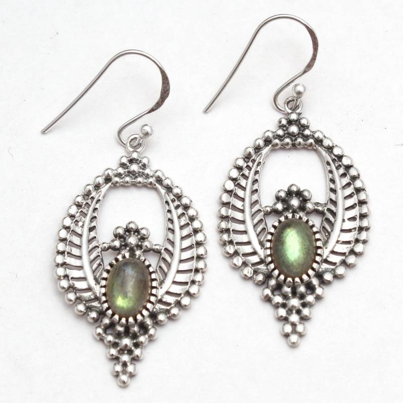 Spektrolit Labradorit Baumeln Ohrringe Handgemachte Sterling Silber Schmuck von Arishasilverco