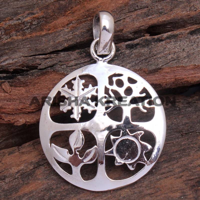 sterling Silber Lebensbaum Anhänger - Handgefertigter Designer Schmuck von Arishasilverco