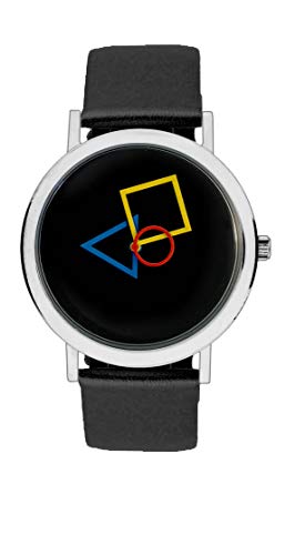 Aristo - Damenarmbanduhr im Bauhausstil mit schwarzem Lederarmband und schwarzem Ziffernblatt - 100 Jahre Bauhaus Jubliäum - Made in Germany von Aristo