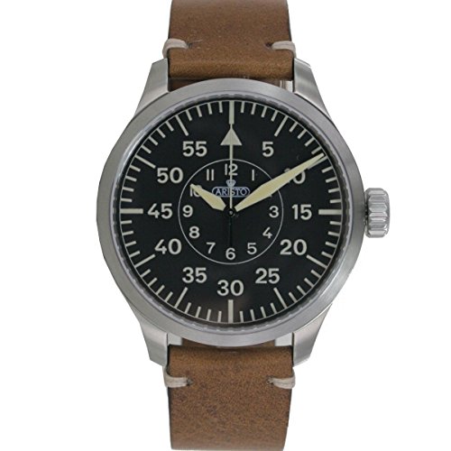 Aristo Herren Uhr Armbanduhr Automatic 7H98 Vintage 47 Plilot Leder von Aristo