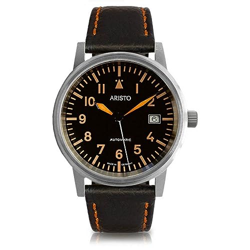 Aristo Herren Uhr Armbanduhr Fliegeruhr 38 Beo Automatik 3H226-L Leder von Aristo