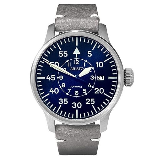 Aristo Herren Uhr Armbanduhr Fliegeruhr Pilot Automatik 3H210 Leder von Aristo