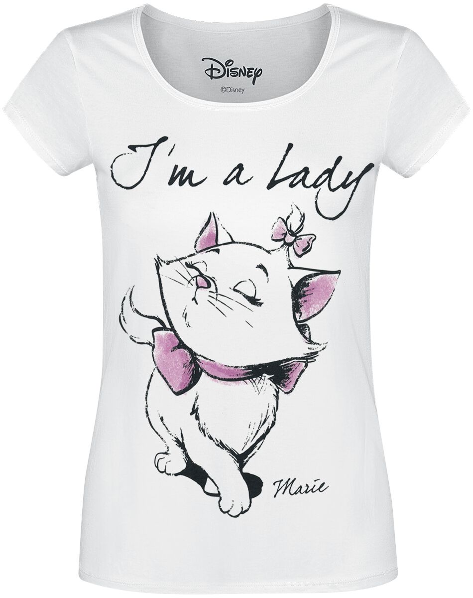 Aristocats - Disney T-Shirt - Marie - I'm A Lady - S - für Damen - Größe S - weiß  - Lizenzierter Fanartikel von Aristocats