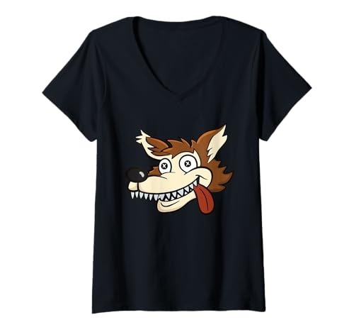 Damen Alice Wolf Die Sieben von Herzen T-Shirt mit V-Ausschnitt Damen Alice Wolf Die Sieben von Herzen T-Shirt mit V-Ausschnitt von Arisu Sunny Climate