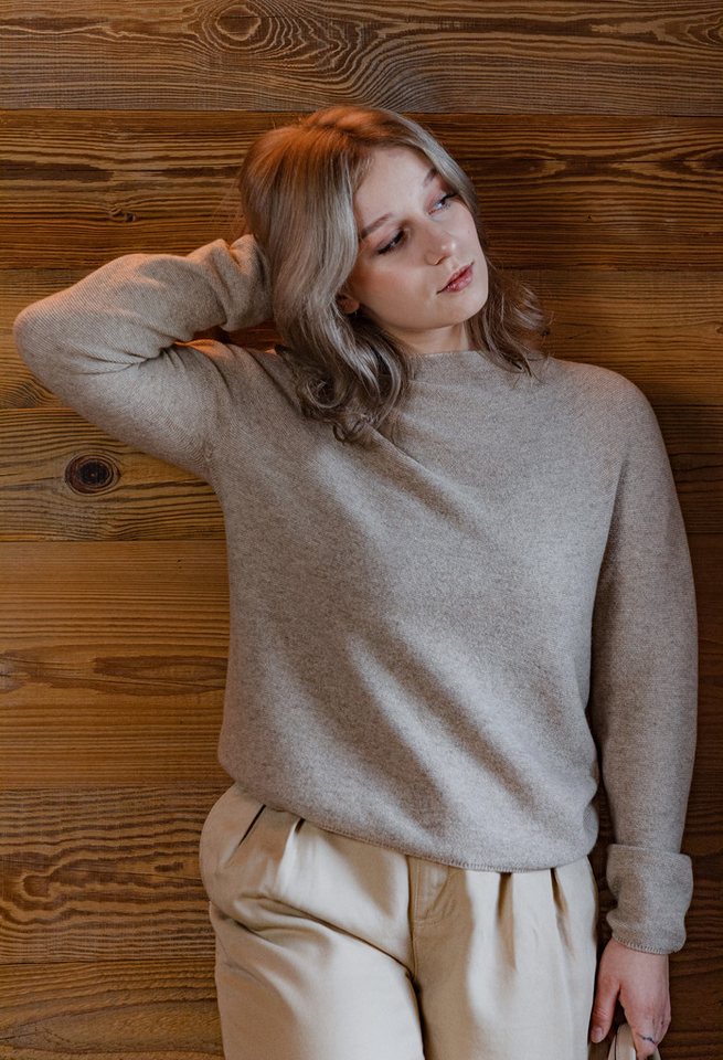 Ariun Kaschmirpullover 3D Strickpullover mit C-Ausschnitt von Ariun