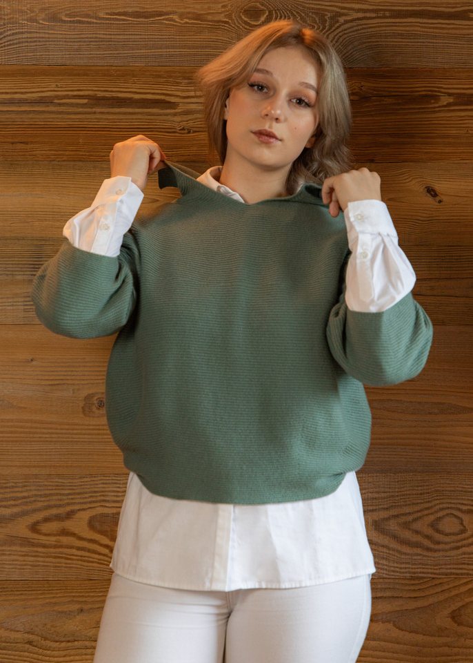 Ariun Kaschmirpullover Lässiger Pullover mit Umlegekragen von Ariun