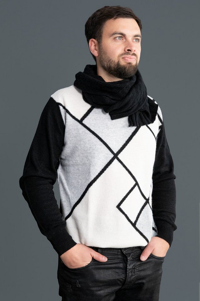 Ariun Kaschmirpullover in Farbblock Optik, Geomuster von Ariun