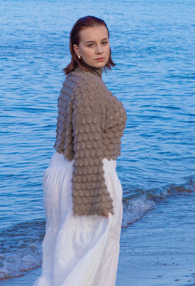 Ariun Kaschmirpullover verkürzt, mit markantem Strickmuster von Ariun