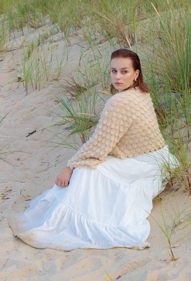 Ariun Kaschmirpullover verkürzt, mit markantem Strickmuster von Ariun