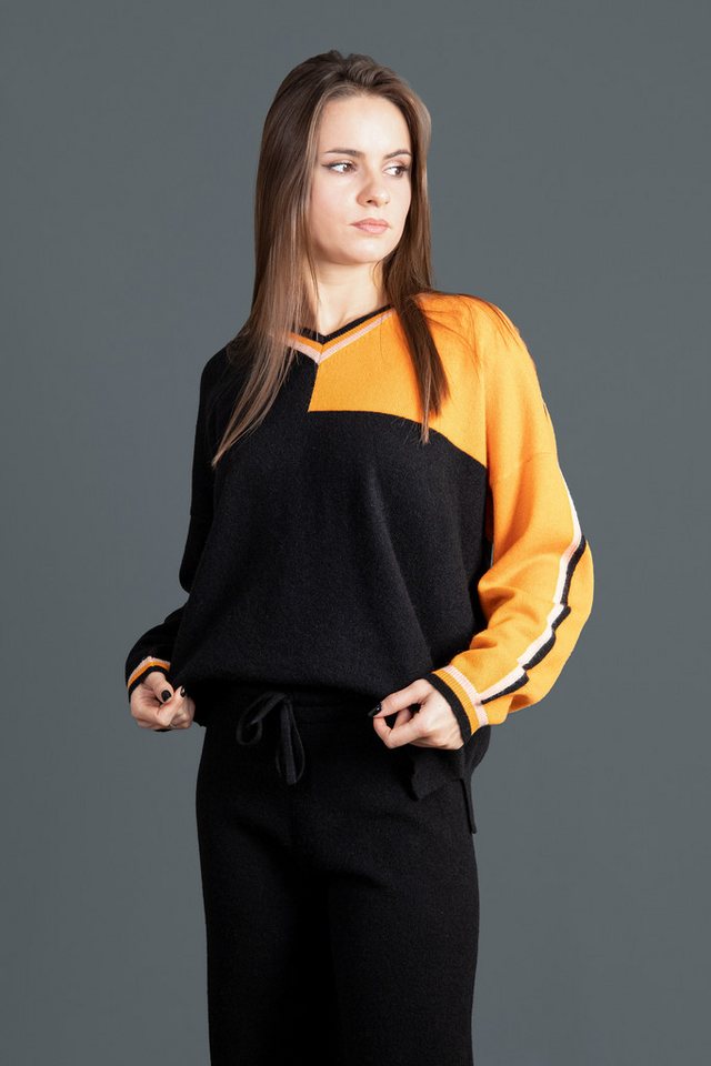 Ariun Kaschmirpullover Moderner Farbblock-Kaschmirpullover, oversized von Ariun