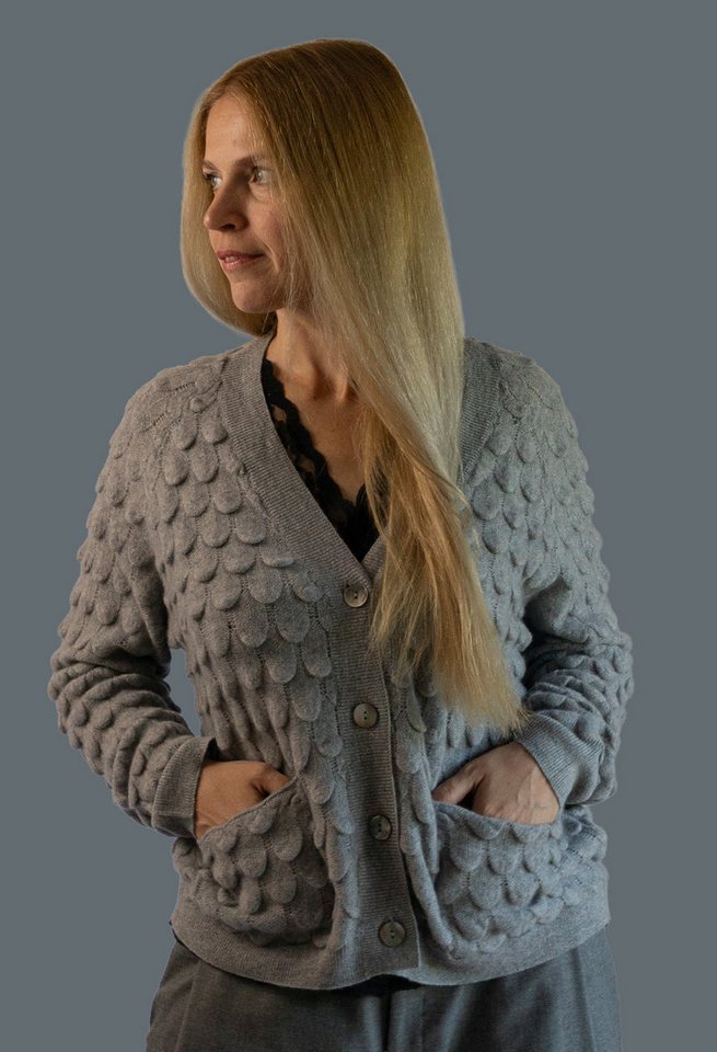 Ariun Strickjacke MCK Reines Kaschmir mit raffiniertem Strickmuster von Ariun