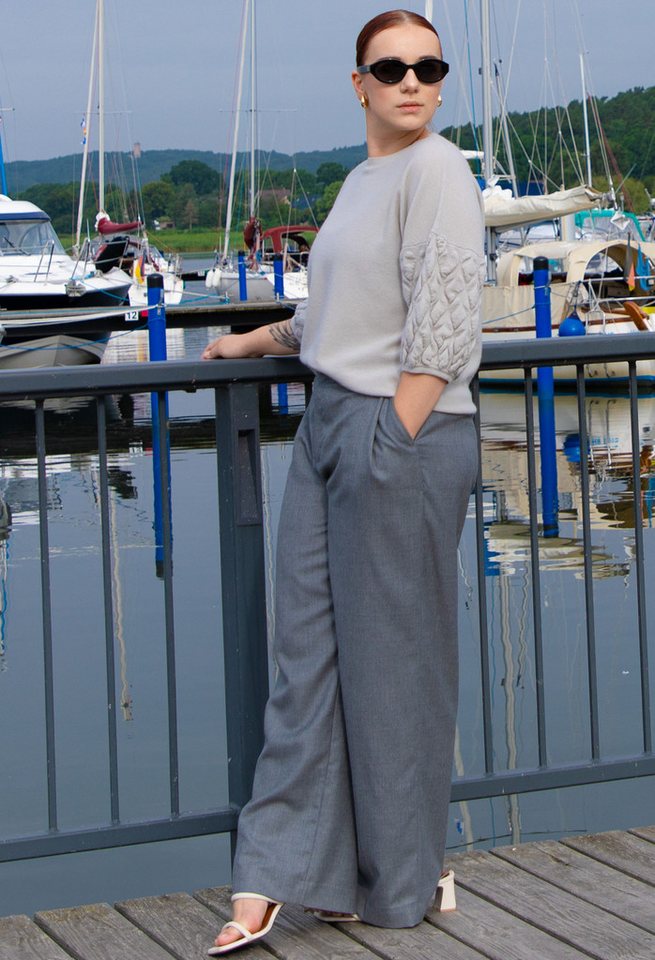 Ariun Stricktop Kaschmirtop mit markantem Strickmuster an Ärmel von Ariun