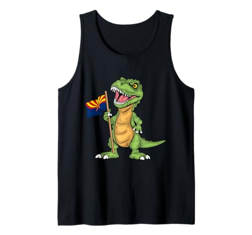 Arizona Lover Kids Dinosaurier Liebhaber USA Arizona Flagge Tank Top von Arizona Gifts For Men & Women
