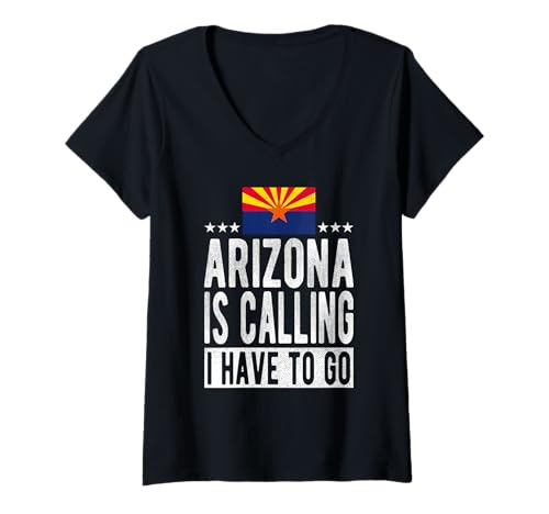 Damen Arizona Ruft Ich muss gehen - Arizona T-Shirt mit V-Ausschnitt Damen Arizona Ruft Ich muss gehen - Arizona T-Shirt mit V-Ausschnitt von Arizona is Calling Design