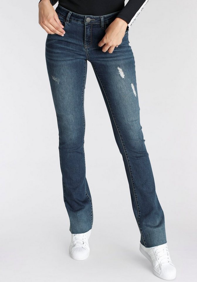 Arizona Bootcut-Jeans Ultra-Stretch Mid-Waist von Arizona