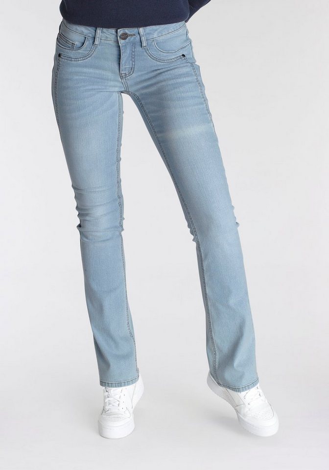 Arizona Bootcut-Jeans mit Keileinsätzen Low Waist von Arizona