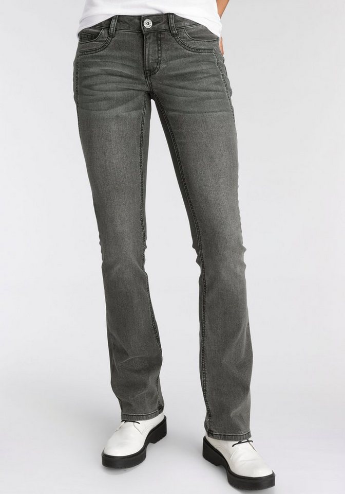 Arizona Bootcut-Jeans mit Keileinsätzen Low Waist von Arizona