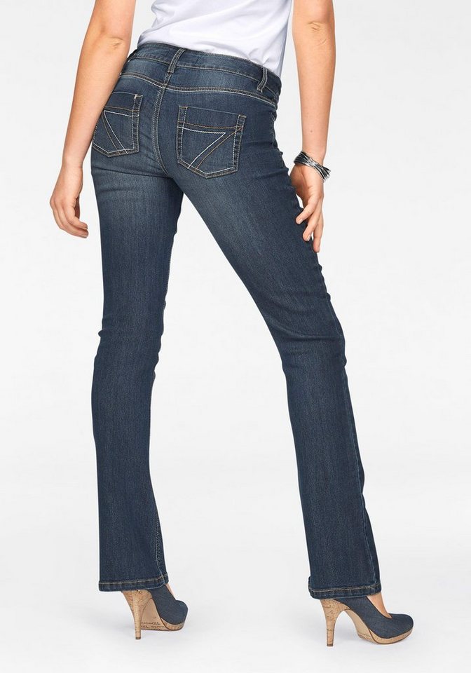 Arizona Bootcut-Jeans mit Kontrastnähten Mid Waist von Arizona