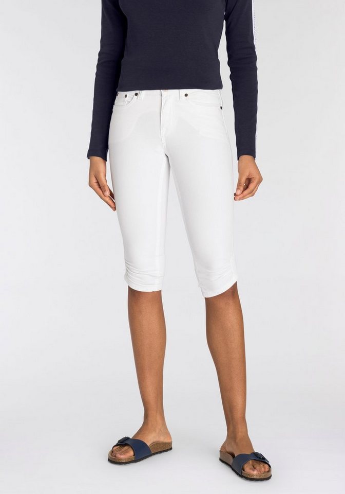 Arizona Caprijeans schmale Passform, mit Destroyed-Effekten, niedrige Leibhöhe von Arizona