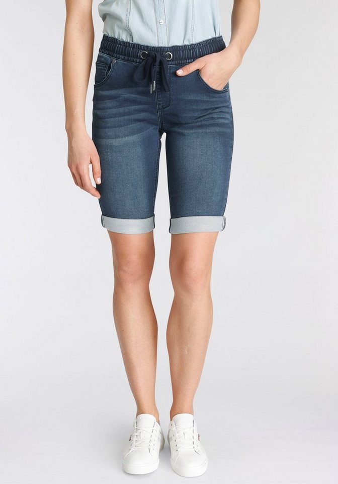 Arizona Jogg-Jeansbermudas hohe Leibhöhe, krempelbare Beinabschlüsse, Used-Look Arizona Jogg-Jeansbermudas hohe Leibhöhe, krempelbare Beinabschlüsse, Used-Look von Arizona