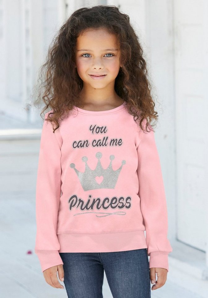 KIDSWORLD Langarmshirt YOU CAN CALL ME PRINCESS mit niedlichem Glitzerprint von KIDSWORLD