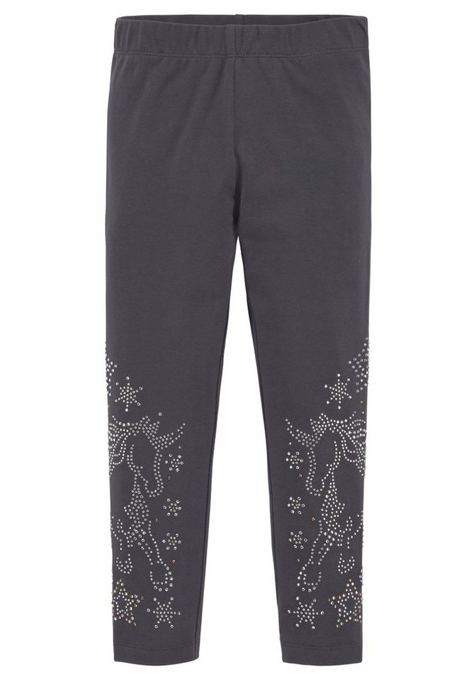 KIDSWORLD Leggings GLITZER PFERD mit Glitzersteinen aufwendig verziert von KIDSWORLD