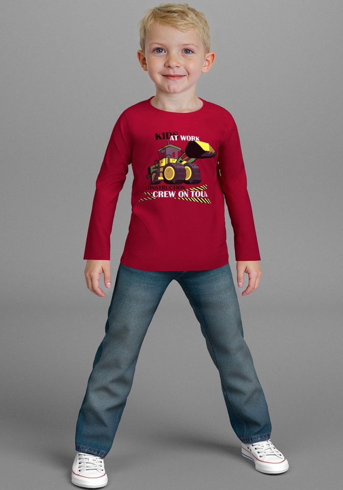 KIDSWORLD Schlupfjeans, Stretch-Jeans für kleine Jungen bequeme Passform, gerade Beinform, mit Gummizug im Bund von KIDSWORLD
