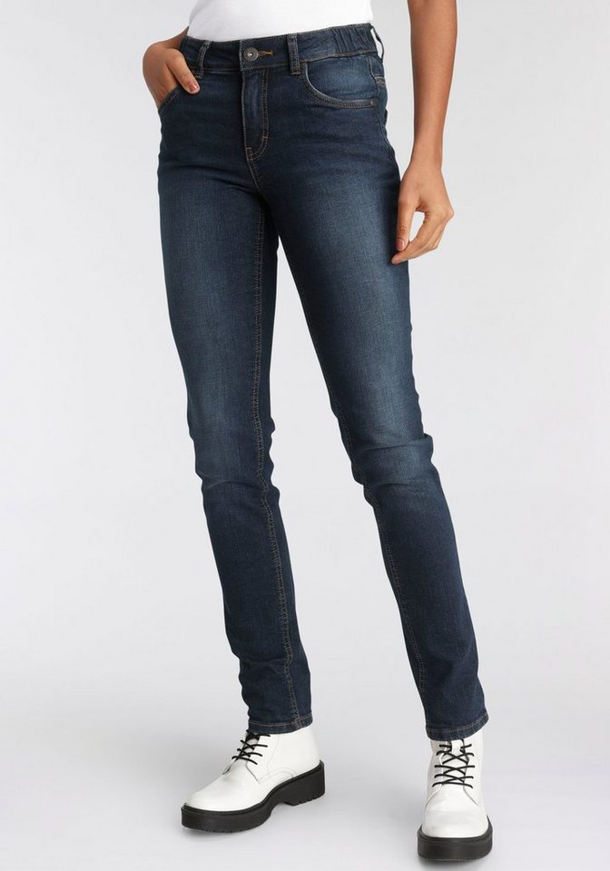 Arizona Slim-fit-Jeans Bund mit seitlichem Gummizugeinsatz High Waist von Arizona