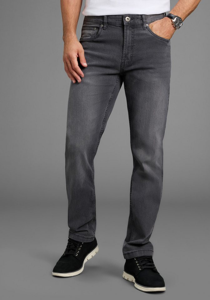 Arizona Straight-Jeans gerader Schnitt, normale Leibhöhe, mit Knopf- und Reißverschluss von Arizona