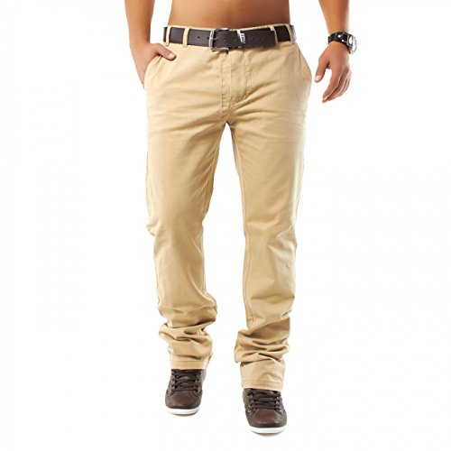 ArizonaShopping - Hosen Herren Chino Hose Honey DSN ID1159 Straight Fit, Größen:30W, Farben:Khaki von ArizonaShopping - Hosen