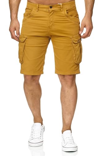 ArizonaShopping Max Men Herren Cargo Shorts Kurze Hose Chino Zip Beintaschen Freizeit Bermuda H2337, Farben:Gelb, Größe:29W von ArizonaShopping