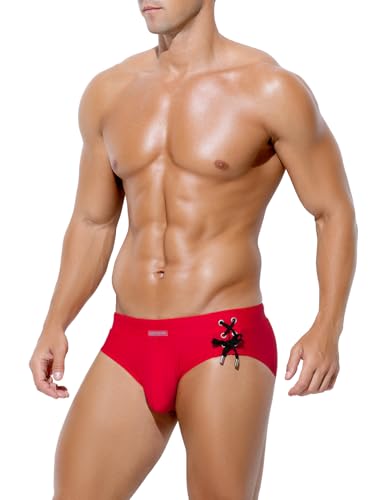 Arjen Kroos Badeslip Herren Badehose Kurz Badeshorts Männer Eng Schwimmhose Badebekleidung Slip mit Tunnelzug Swimming Trunks von Arjen Kroos