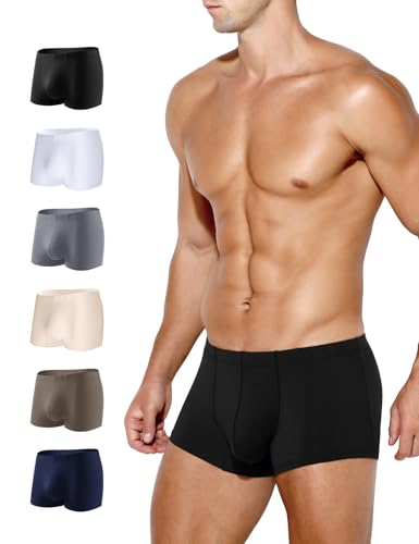 Arjen Kroos Boxershorts Herren Eng 6er Pack Eisseide Unterhosen Männer Ohne Kratzenden Zettel Retroshorts Boxer Unterwäsche von Arjen Kroos