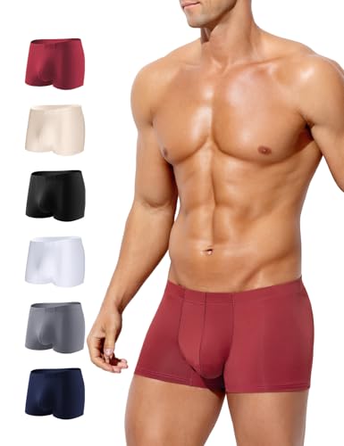 Arjen Kroos Boxershorts Herren Eng 6er Pack Eisseide Unterhosen Männer Ohne Kratzenden Zettel Retroshorts Boxer Unterwäsche von Arjen Kroos