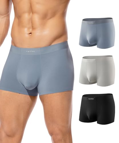 Arjen Kroos Boxershorts Herren Modal 3er Pack Unterhosen Männer Unterhosen Elastischer und Bequem Unterwäsche Blau/Hellgrau/Schwarz XXL von Arjen Kroos