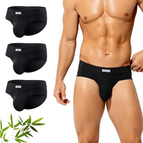 Arjen Kroos Herren Slip Unterhosen aus Bambus, 3er Pack Antibakteriell Unterwäsche Männer Atmungsaktive Weich Ohne Etikett von Arjen Kroos