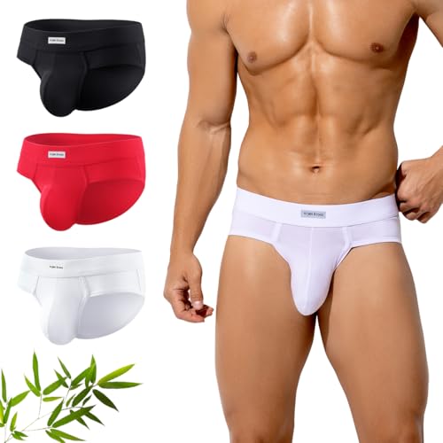 Arjen Kroos Herren Slip Unterhosen aus Bambus, 3er Pack Antibakteriell Unterwäsche Männer Atmungsaktive Weich Ohne Etikett von Arjen Kroos