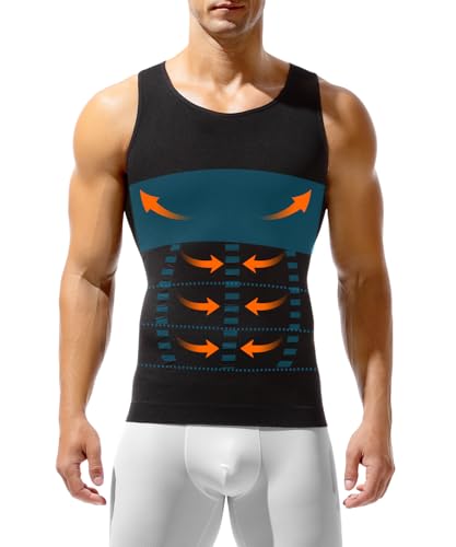 Arjen Kroos Shapewear Herren Compression Shirt Elastische Bauchweg Unterhemd Funktionsshirt Body Shaper Tank Top Ärmellos von Arjen Kroos