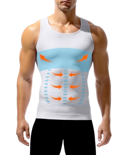 Arjen Kroos Shapewear Herren Compression Shirt Elastische Bauchweg Unterhemd Funktionsshirt Body Shaper Tank Top Ärmellos von Arjen Kroos