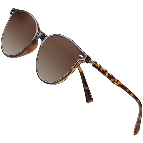 Arjien Retro Runde Polarisierte Sonnenbrille Damen Herren UV400 Schutz Vintage Sonnenbrille für Fahren Golf Strandurlaub von Arjien