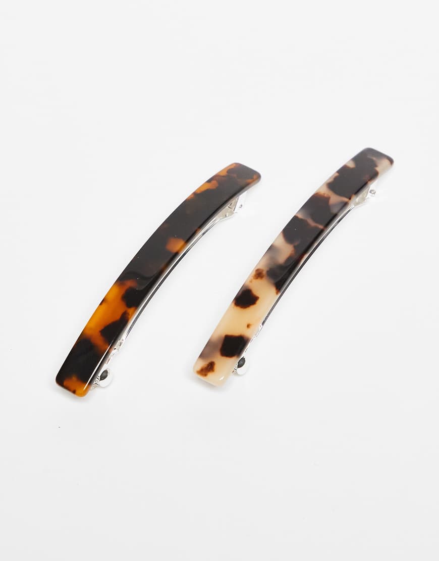 ARKET - 2er-P Haarspangen aus Acetat in Braun/mehrfarbig-Brown von Arket