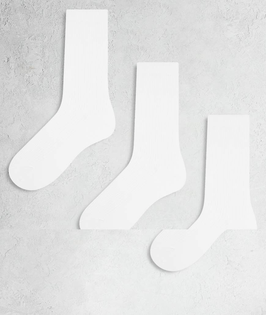 ARKET - 3er-Pack gerippte Socken aus Baumwolle in Weiß von Arket