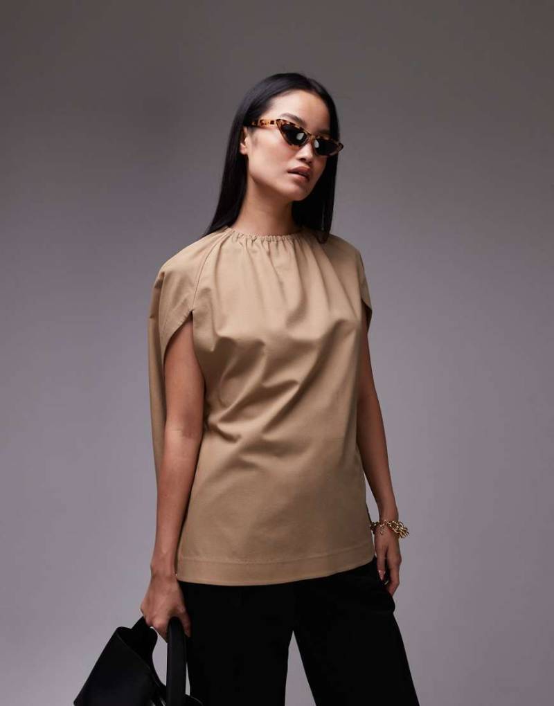 ARKET - Bluse in Beige mit Cape-Detail-Neutral von Arket