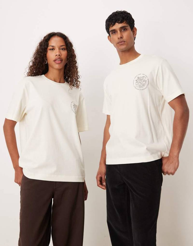 ARKET - Café - Unisex-T-Shirt in Weiß mit Print vorne von Arket