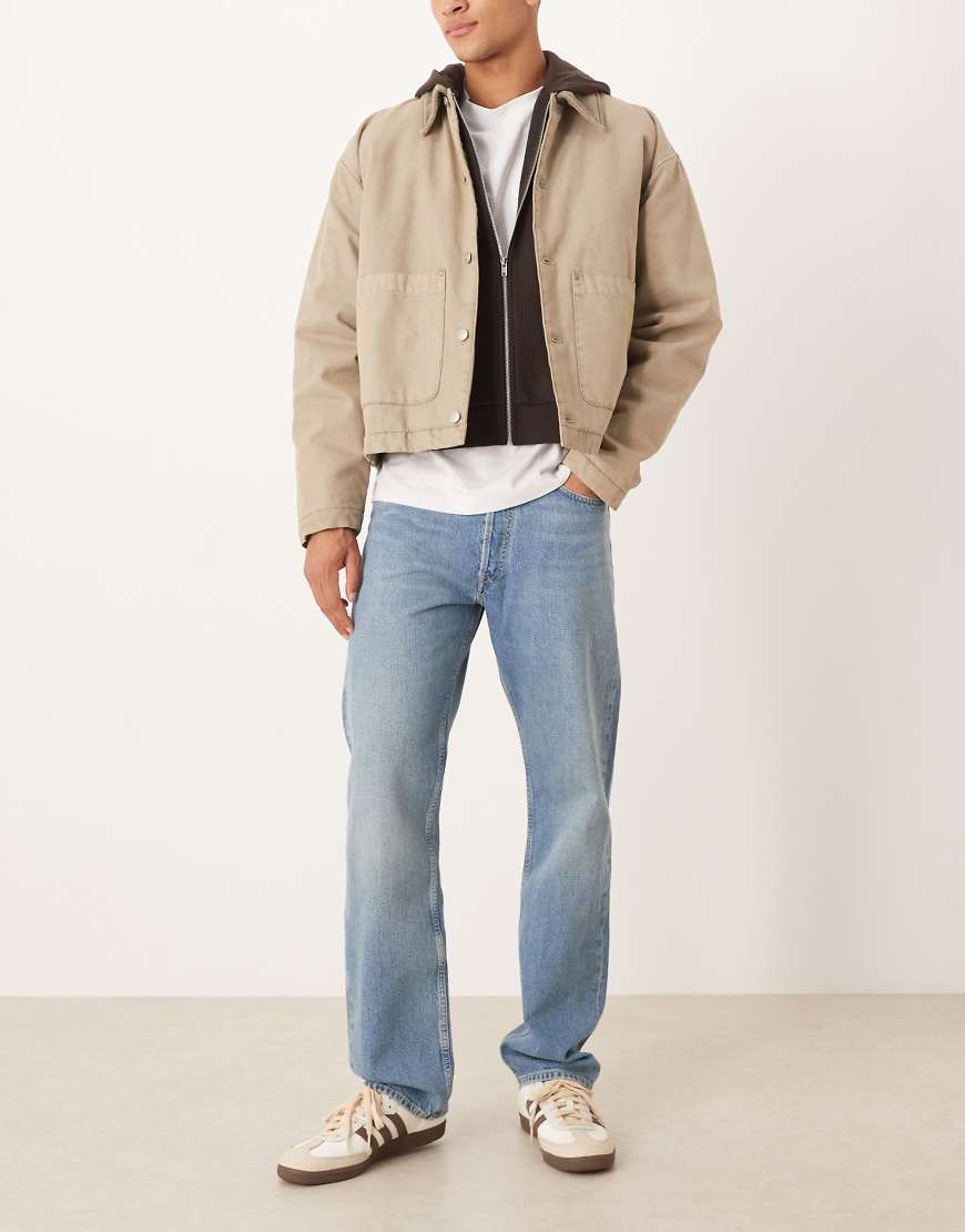 ARKET - Cliff - Klassische, gerade Jeans mit Vintage-Waschung in Mittelblau von Arket