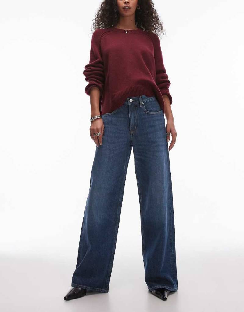 ARKET - Cloud - Baggy Jeans in Staubblau mit weitem Bein und niedrigem Bund von Arket