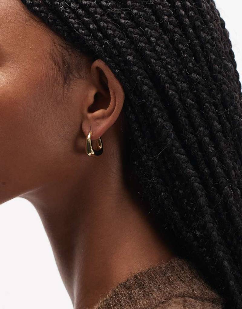 ARKET - Eckige Creolen aus vergoldetem Messing in Silberoptik-Goldfarben von Arket