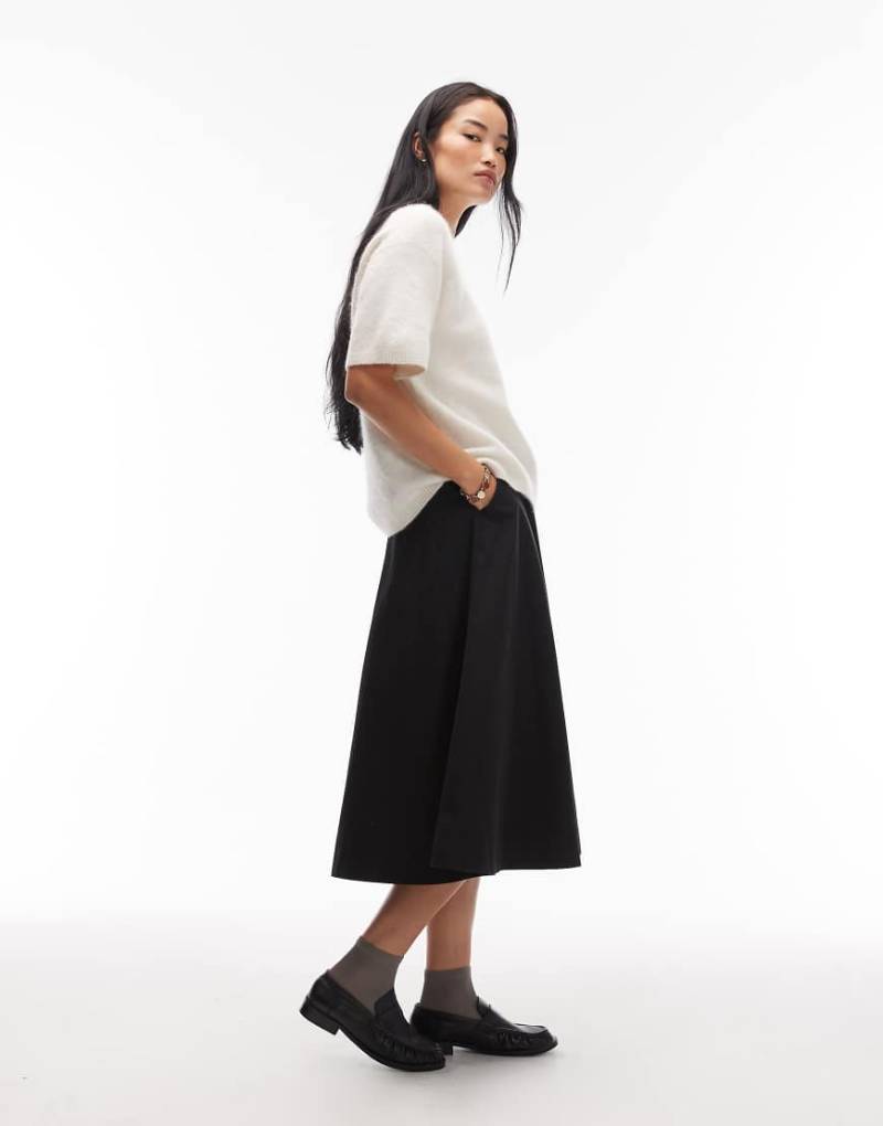 ARKET - Maxirock aus reiner Baumwolle in Schwarz mit A-Linien-Schnitt und Falten von Arket