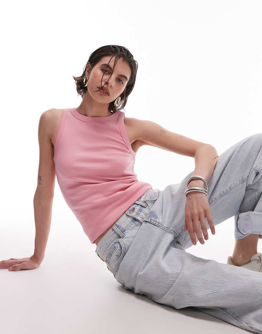 ARKET - Geripptes Jersey-Trägertop in Hellrosa von Arket