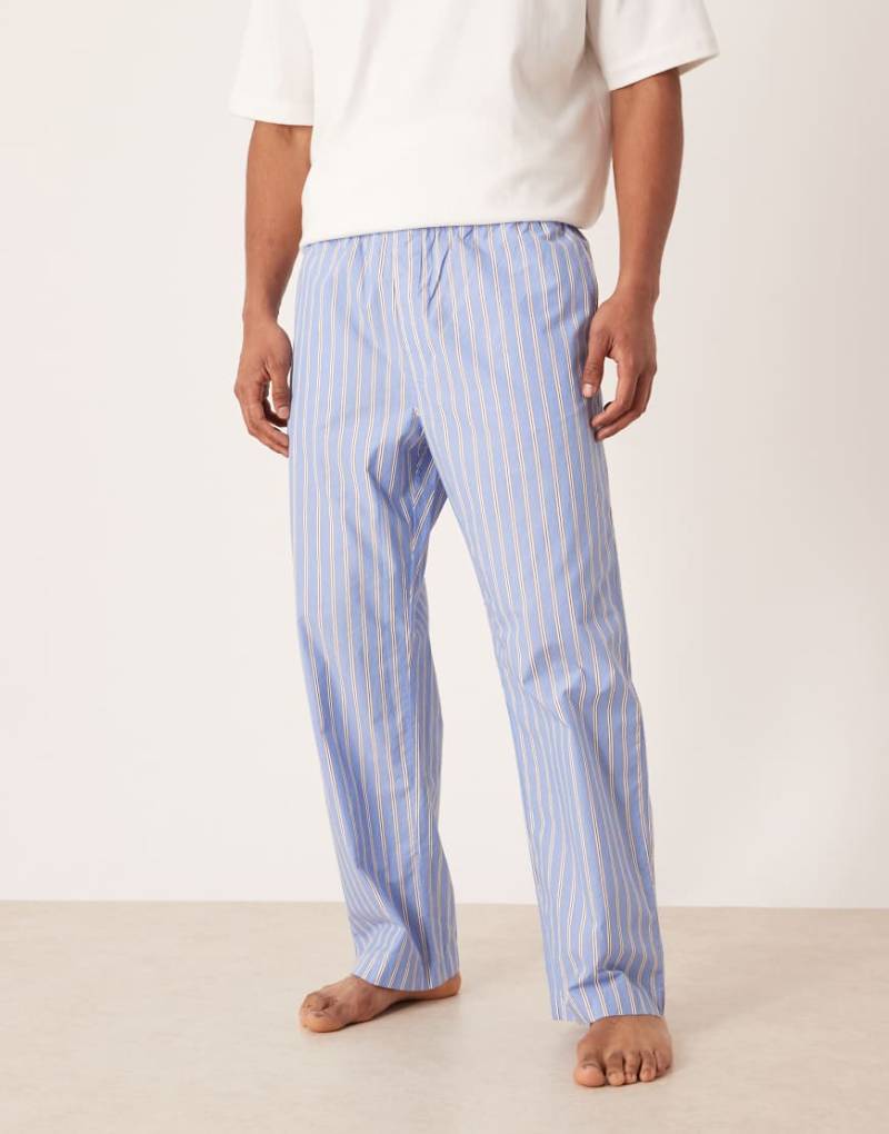 ARKET - Gestreifte Popeline-Pyjamahose aus reiner Baumwolle in Blau ARKET - Gestreifte Popeline-Pyjamahose aus reiner Baumwolle in Blau von Arket